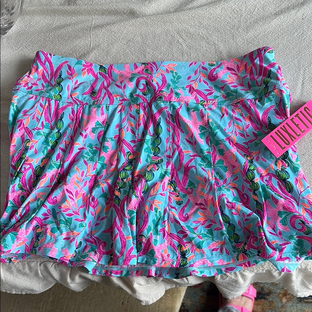 Lilly Pulitzer Pink and Blue Floral Skirt